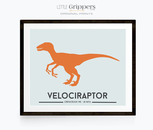 Velociraptor dinosaur print