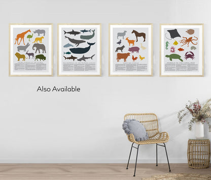 Sea animal nursery alphabet print