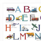 Transportation alphabet poster for kids