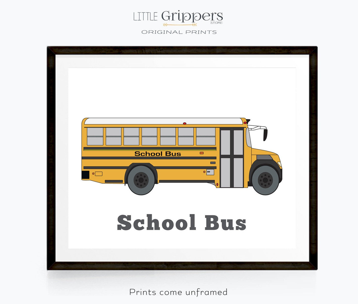 Boys alphabet transportation print set