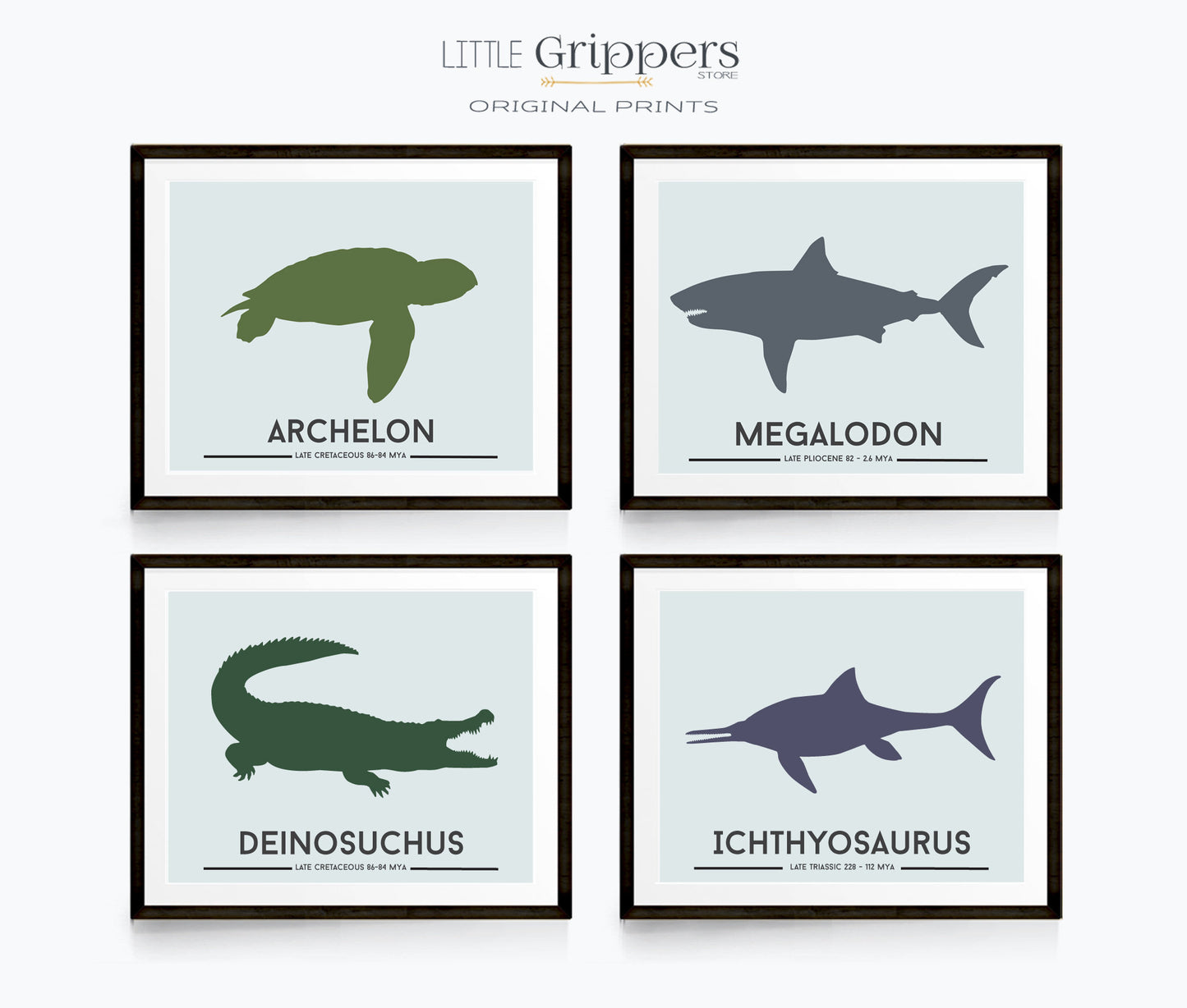 Ocean Dinosaur print set