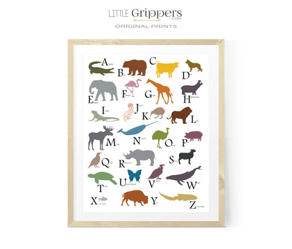 Kids animal alphabet poster