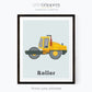 Construction truck print set