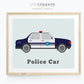Police Car wall art for kids