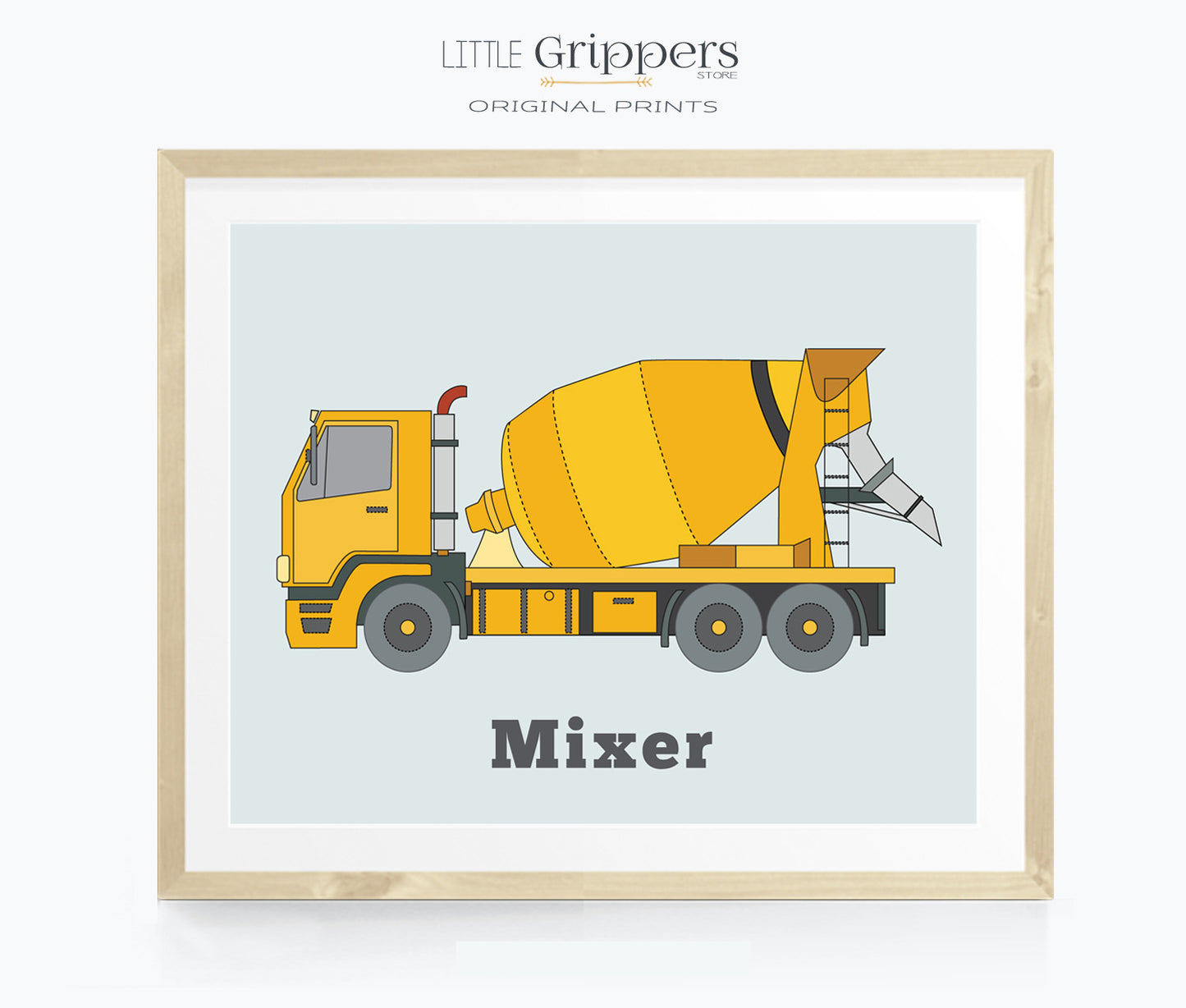 Cement Mixer Construction Truck Print