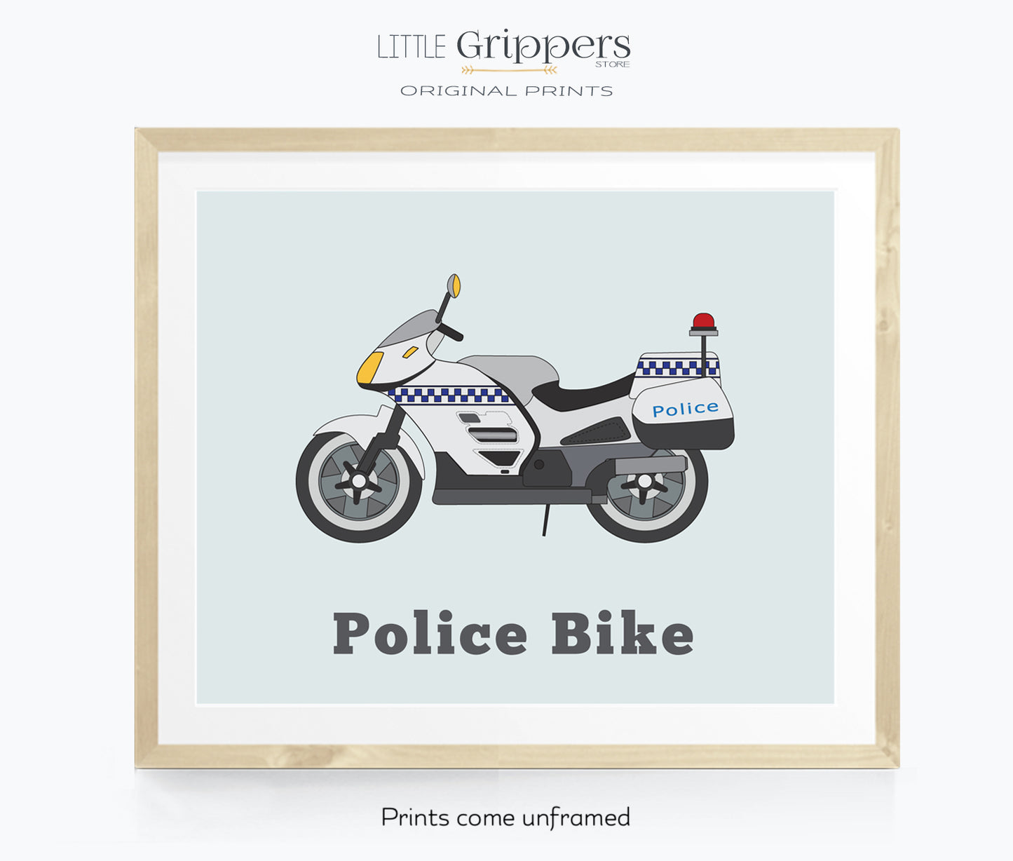 Police vehicle wall art set for kids