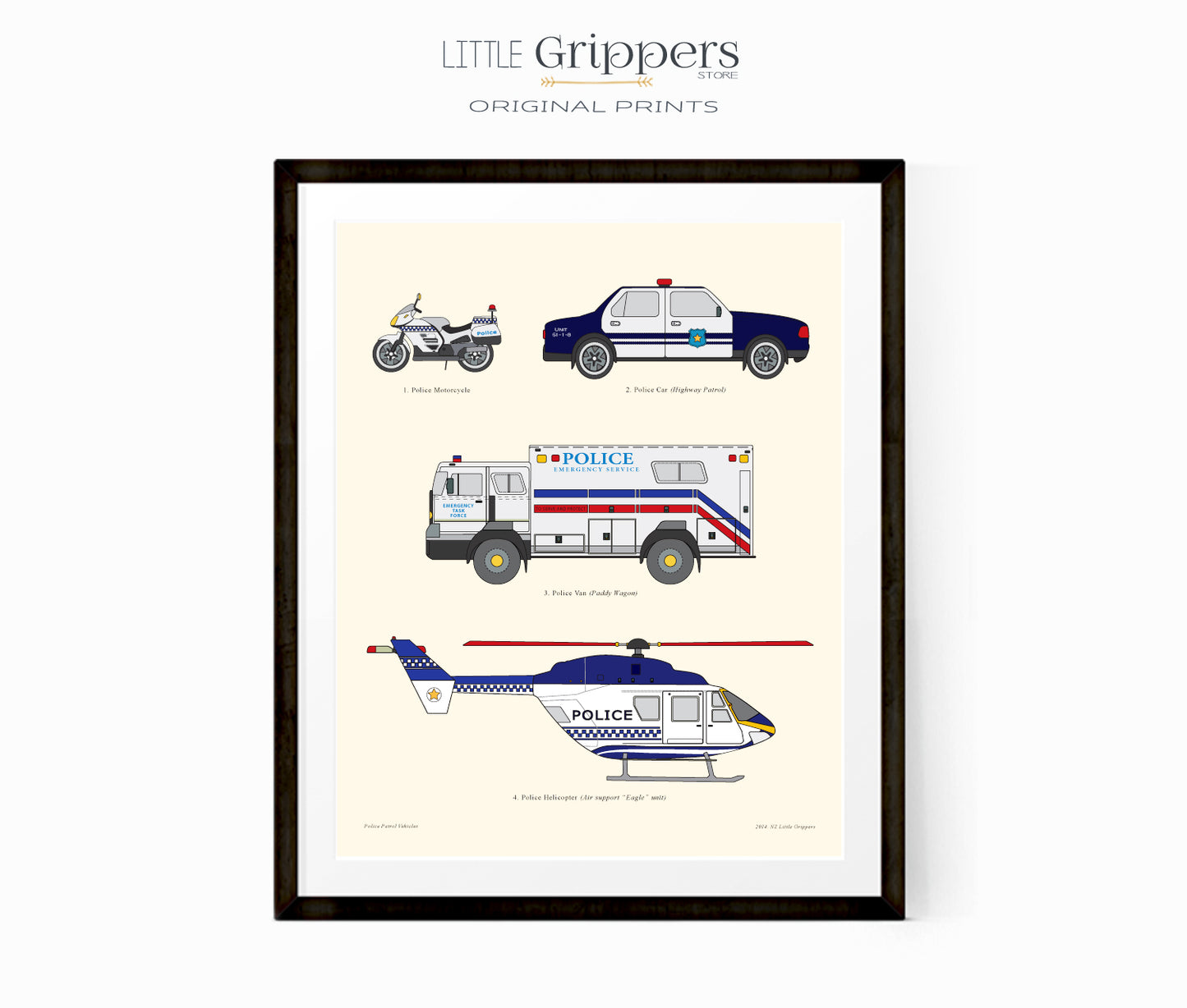 Police Truck Chart Poster