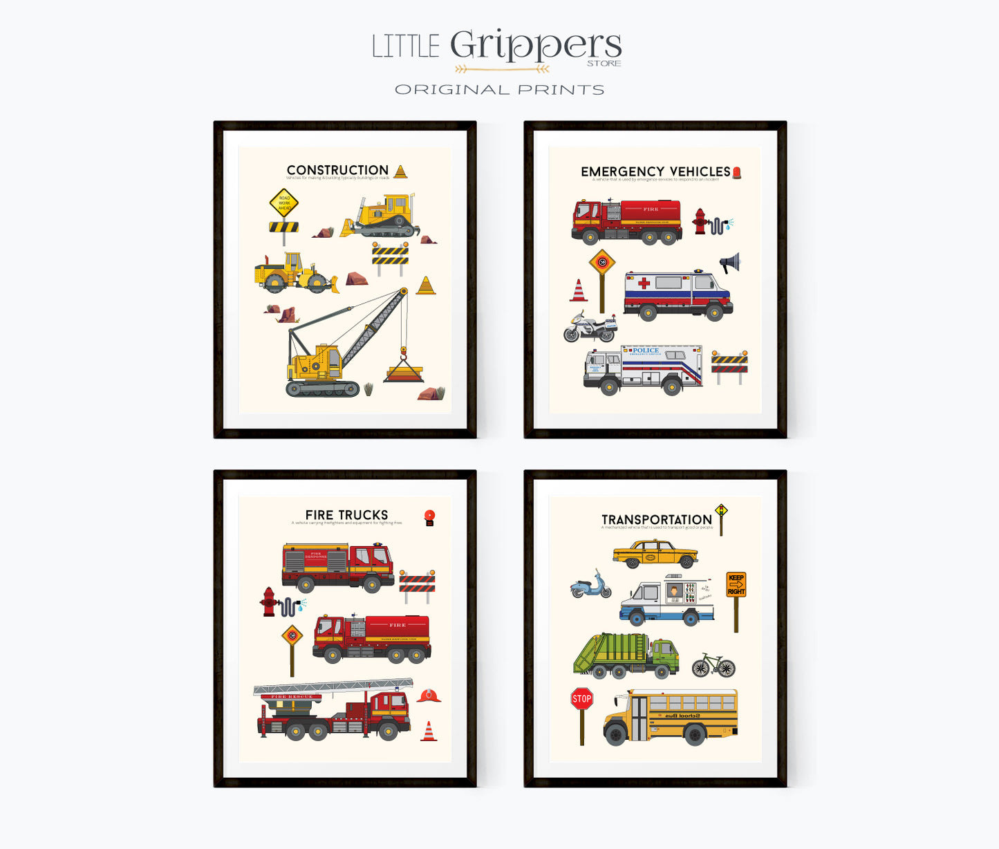 Transportation Scenes - Set of four prints