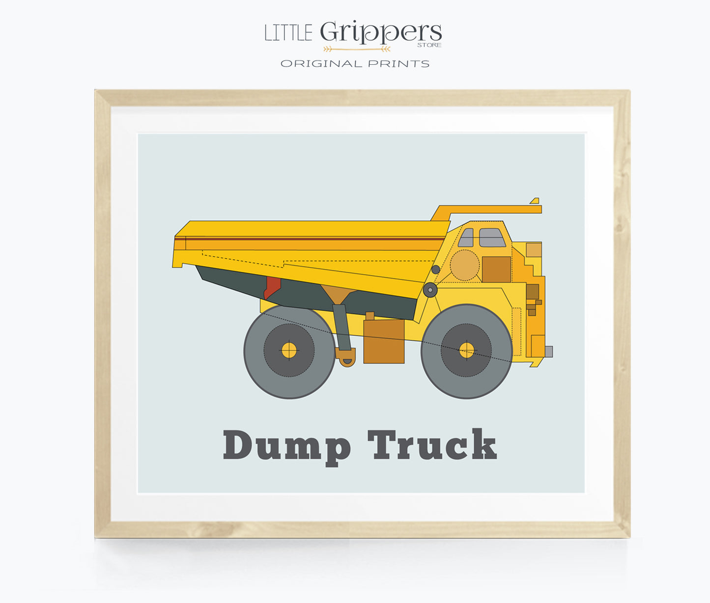 Yellow Dump Truck Print